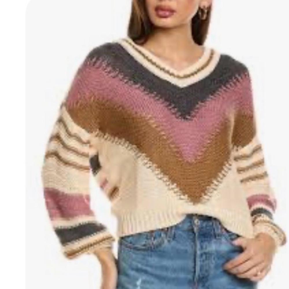 Saltwater LUXE Multicolor Chevron Sweater